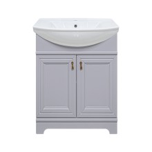 Лувр - 65 Тумба напольная, серая / раковина