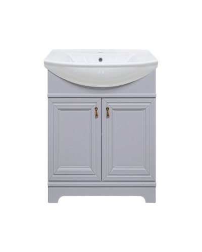 Лувр - 65 Тумба напольная, серая / раковина