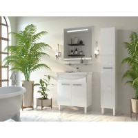 Джулия - 85 Тумба белая White / раковина