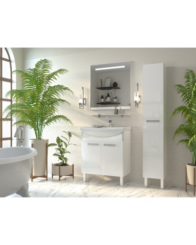 Джулия - 85 Тумба белая White / раковина