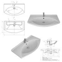 Джулия - 85 Тумба белая White / раковина