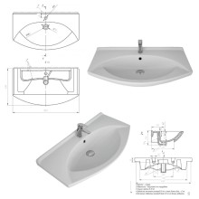 Джулия - 85 Тумба белая White / раковина