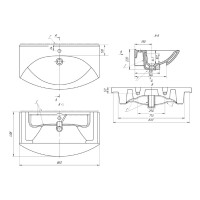 Джулия - 85 Тумба белая White / раковина