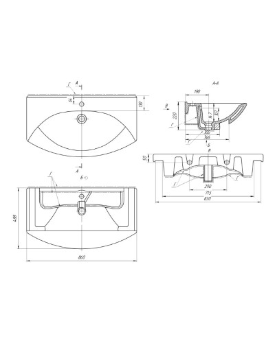 Джулия - 85 Тумба белая White / раковина