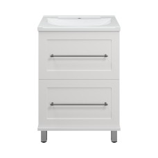 Марта - 60 Тумба напольная белая эмаль (глянец) / раковина