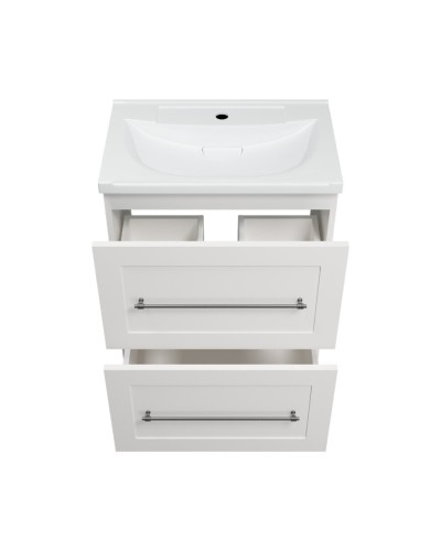 Марта - 60 Тумба напольная белая эмаль (глянец) / раковина