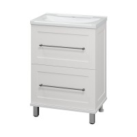 Марта - 60 Тумба напольная белая эмаль (глянец) / раковина