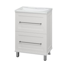 Марта - 60 Тумба напольная белая эмаль (глянец) / раковина