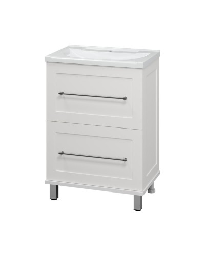 Марта - 60 Тумба напольная белая эмаль (глянец) / раковина