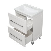 Марта - 60 Тумба напольная белая эмаль (глянец) / раковина