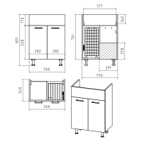 Классик - 60 Тумба прямая Б/К / раковина