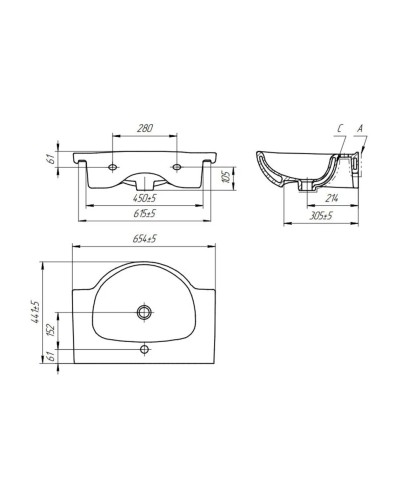 Классик - 65 Тумба с 1 ящ. / раковина