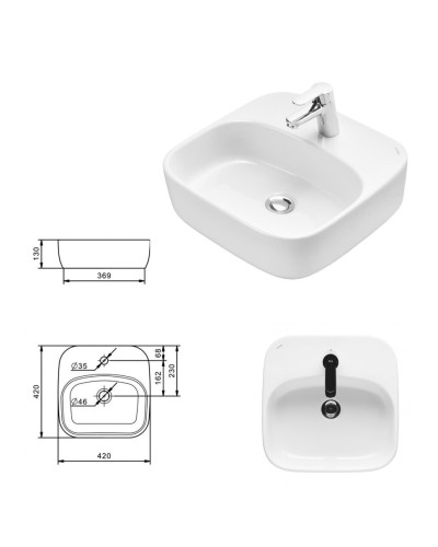 Севан - 150 Тумба подвесная белая с вставкой (эмаль) / столешница / 2 раковины