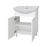 Чегет - 65 Тумба напольная прямая белая 2 дв. / раковина