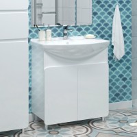 Чегет - 65 Тумба напольная прямая белая 2 дв. / раковина