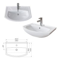 Чегет - 65 Тумба напольная прямая белая 2 дв. / раковина