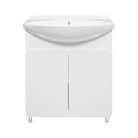 Чегет - 75 Тумба напольная прямая белая 2 дв. / раковина