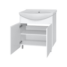 Чегет - 75 Тумба напольная прямая белая 2 дв. / раковина