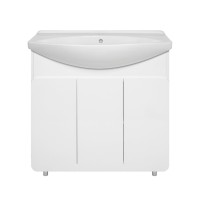 Чегет - 85 Тумба напольная прямая белая 3 дв. / раковина
