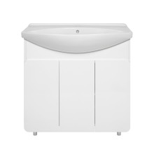 Чегет - 85 Тумба напольная прямая белая 3 дв. / раковина
