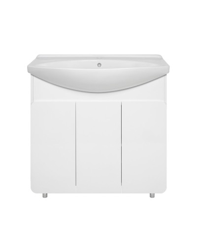 Чегет - 85 Тумба напольная прямая белая 3 дв. / раковина