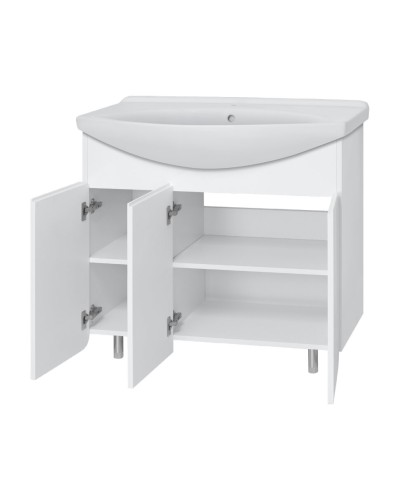 Чегет -105 Тумба напольная прямая белая 3 дв. / раковина