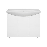 Чегет -105 Тумба напольная прямая белая 3 дв. / раковина