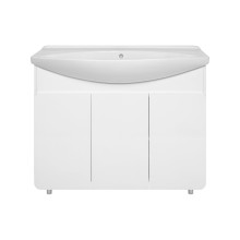 Чегет -105 Тумба напольная прямая белая 3 дв. / раковина