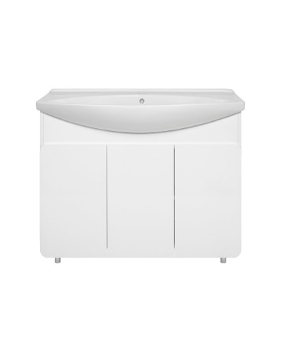 Чегет -105 Тумба напольная прямая белая 3 дв. / раковина