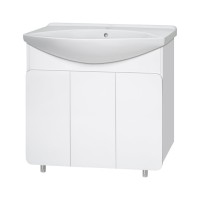 Чегет -105 Тумба напольная прямая белая 3 дв. / раковина