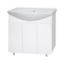 Чегет -105 Тумба напольная прямая белая 3 дв. / раковина
