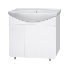 Чегет -105 Тумба напольная прямая белая 3 дв. / раковина