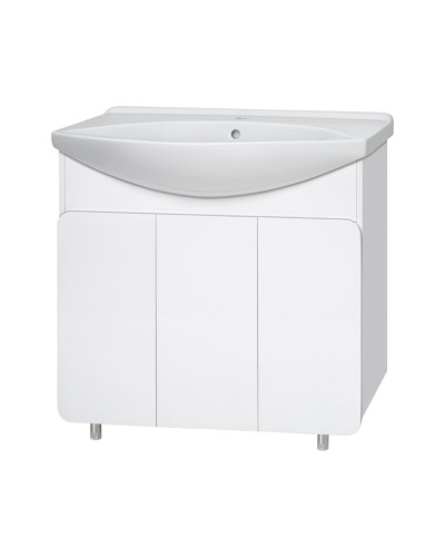 Чегет -105 Тумба напольная прямая белая 3 дв. / раковина