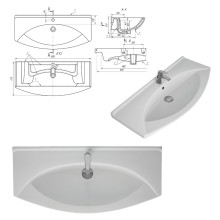 Чегет -105 Тумба напольная прямая белая 3 дв. / раковина