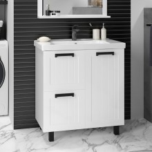 Спарта - 80 Тумба напольная 1 дв. 2 ящ. белая / раковина