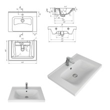 Спарта - 65 Тумба напольная 2 дв. белая / раковина