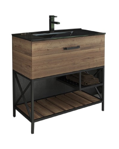 Тумба с раковиной Comforty Бредфорд 90 00004148003 Дуб темный