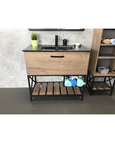 Тумба с раковиной Comforty Бредфорд 90 00004148003 Дуб темный