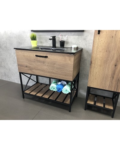 Тумба с раковиной Comforty Бредфорд 90 00004148003 Дуб темный