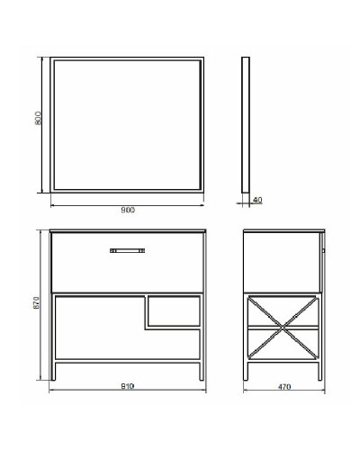 Тумба с раковиной Comforty Бредфорд 90 00004148003 Дуб темный