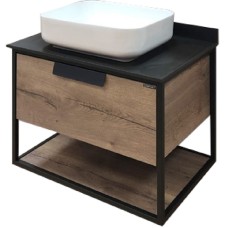 Тумба с раковиной Comforty Кельн 75 00004149065 подвесная Дуб темный