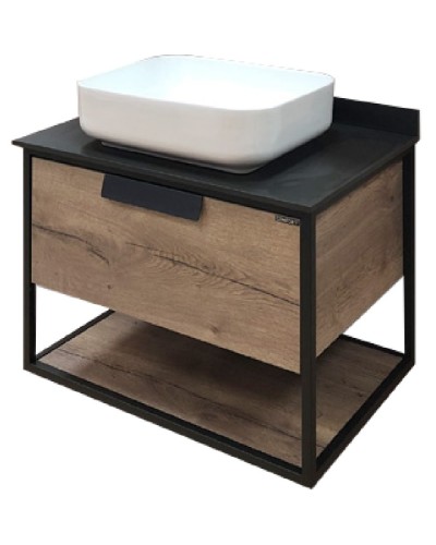 Тумба с раковиной Comforty Кельн 75 00004149065 подвесная Дуб темный