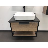 Тумба с раковиной Comforty Кельн 75 00004149065 подвесная Дуб темный