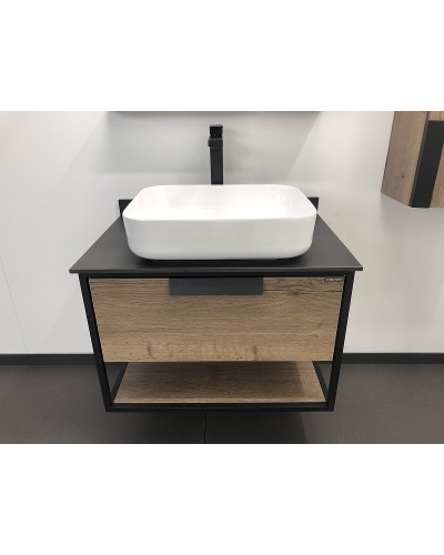 Тумба с раковиной Comforty Кельн 75 00004149065 подвесная Дуб темный