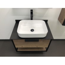 Тумба с раковиной Comforty Кельн 75 00004149065 подвесная Дуб темный