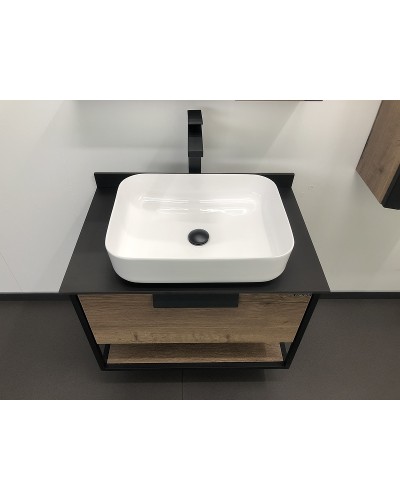 Тумба с раковиной Comforty Кельн 75 00004149065 подвесная Дуб темный