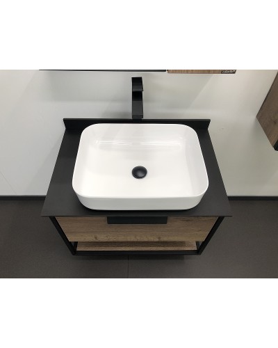 Тумба с раковиной Comforty Кельн 75 00004149065 подвесная Дуб темный