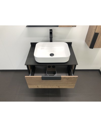 Тумба с раковиной Comforty Кельн 75 00004149065 подвесная Дуб темный