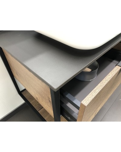 Тумба с раковиной Comforty Кельн 75 00004149065 подвесная Дуб темный