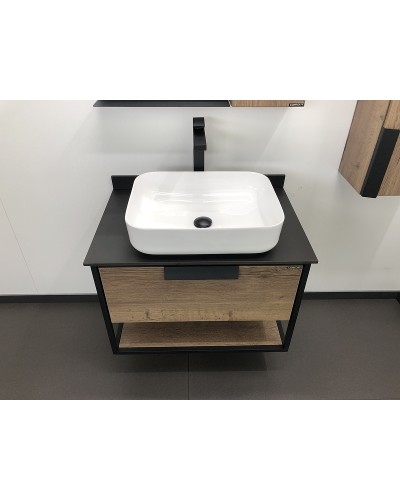 Тумба с раковиной Comforty Кельн 75 00004149065 подвесная Дуб темный